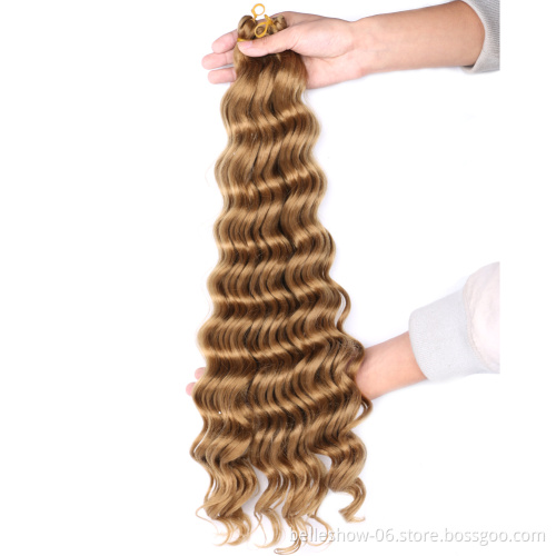 Xin si  20inch high temperature fiber synthetic hair extensions curly braiding hair deep wavy braiding hair